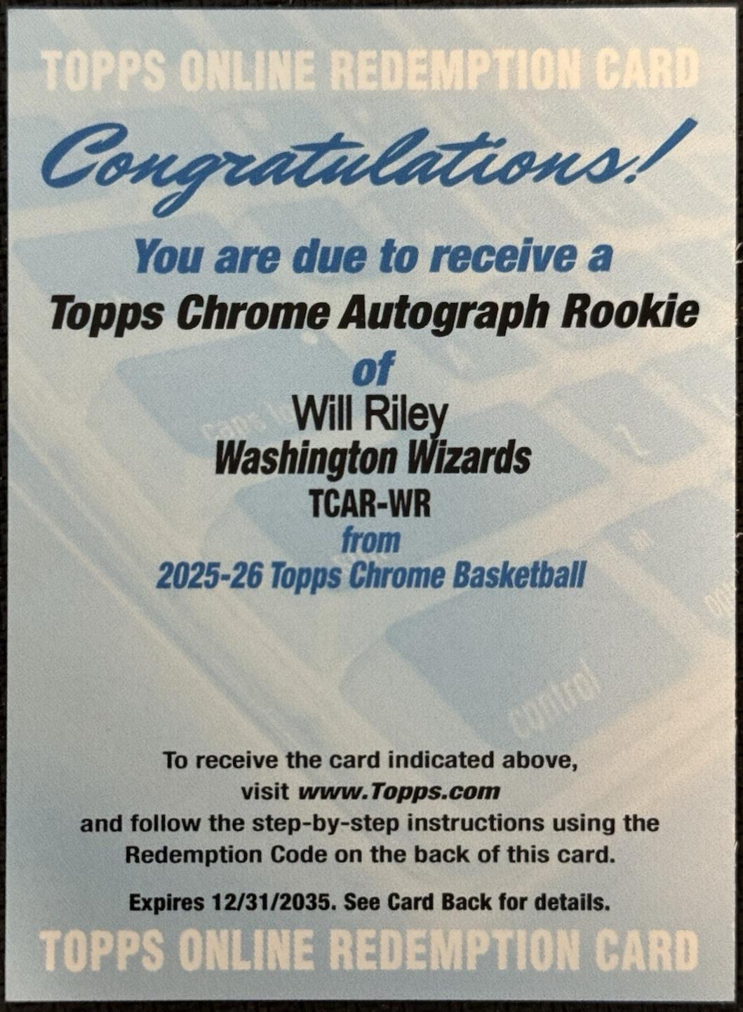 Will Riley #TCAR-WR