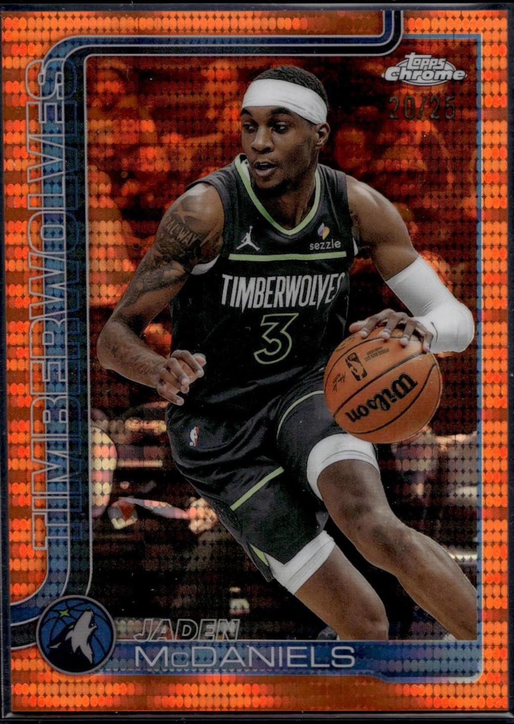 Jaden McDaniels [Pulsar Orange Refractor] #176