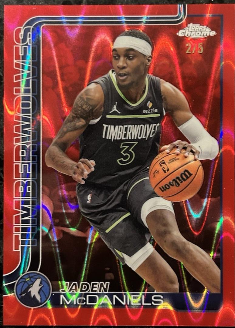 Jaden McDaniels [RayWave Red Refractor] #176