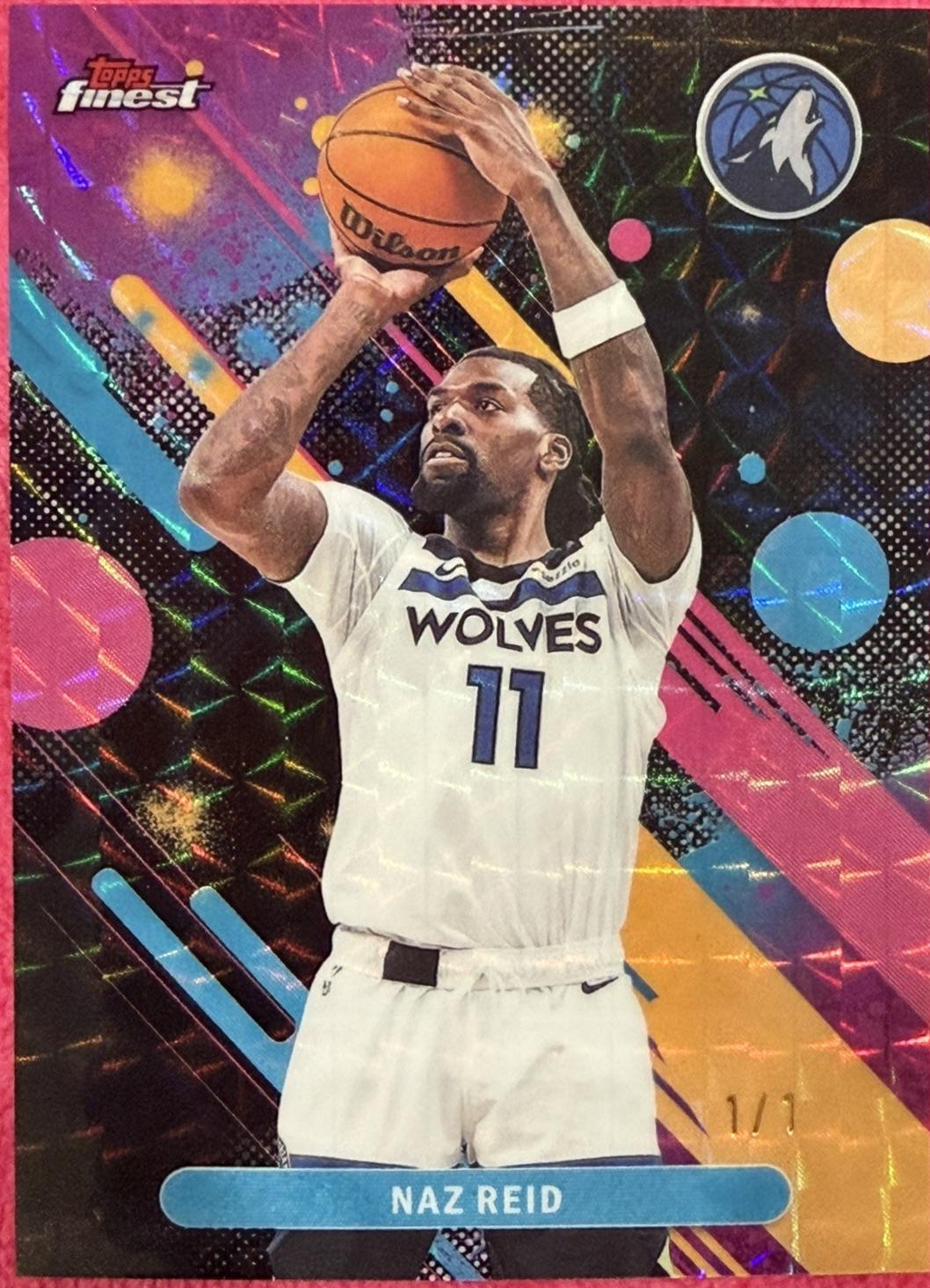 Naz Reid [Black Geometric Refractor] #64