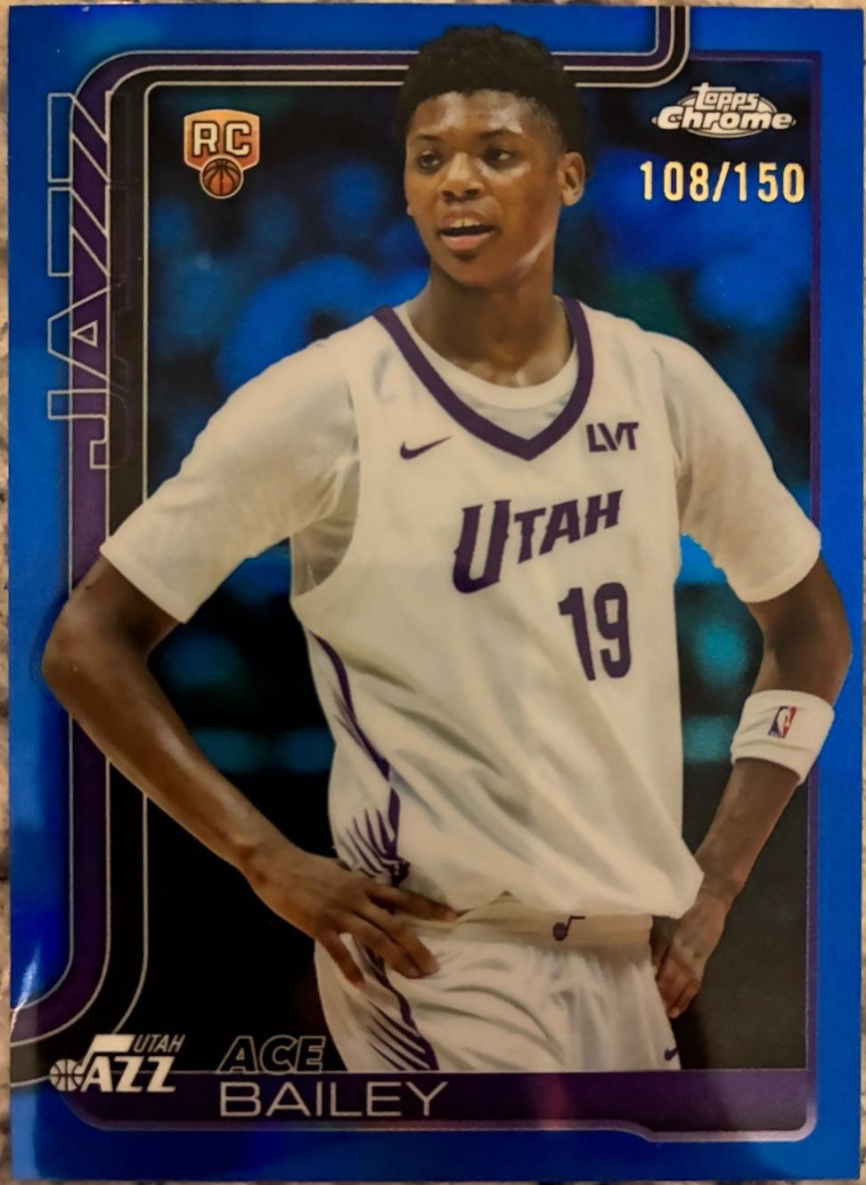 Ace Bailey [Blue Basketball Refractor] #255