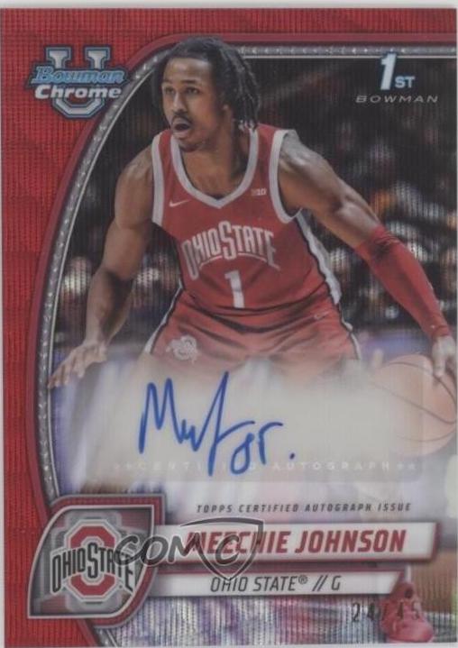 Meechie Johnson [Red Wave Refractor Autograph] #54