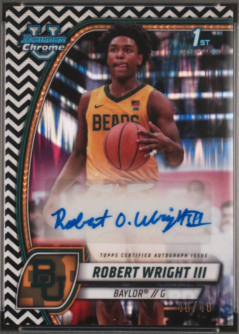 Robert Wright III [Black White Refractor Autograph] #15