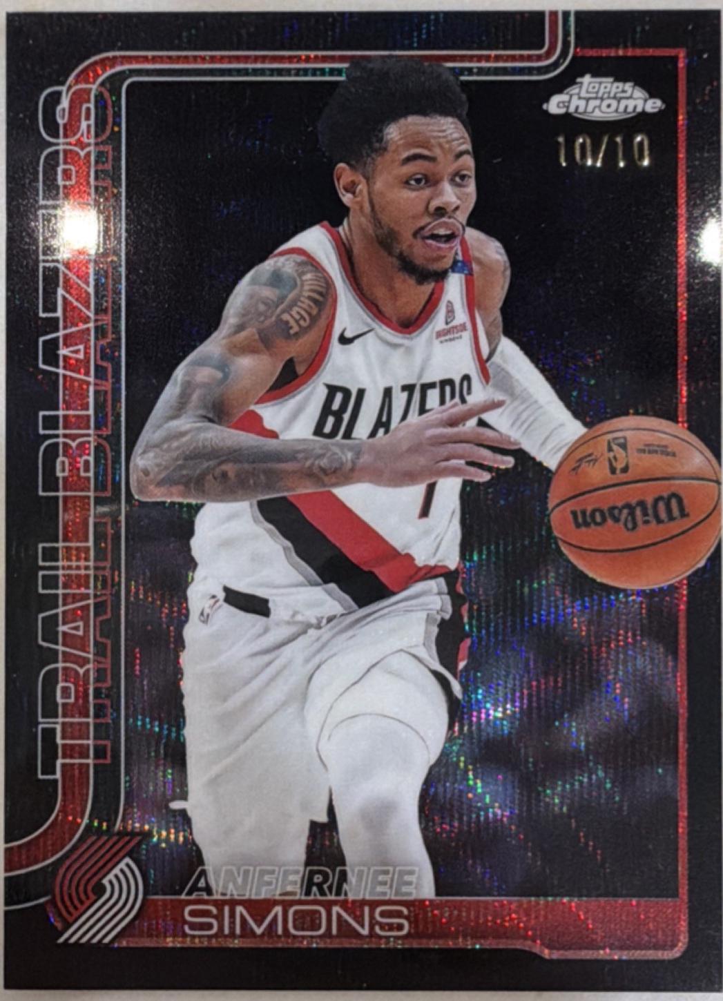 Anfernee Simons [Black Basketball Refractor] #122