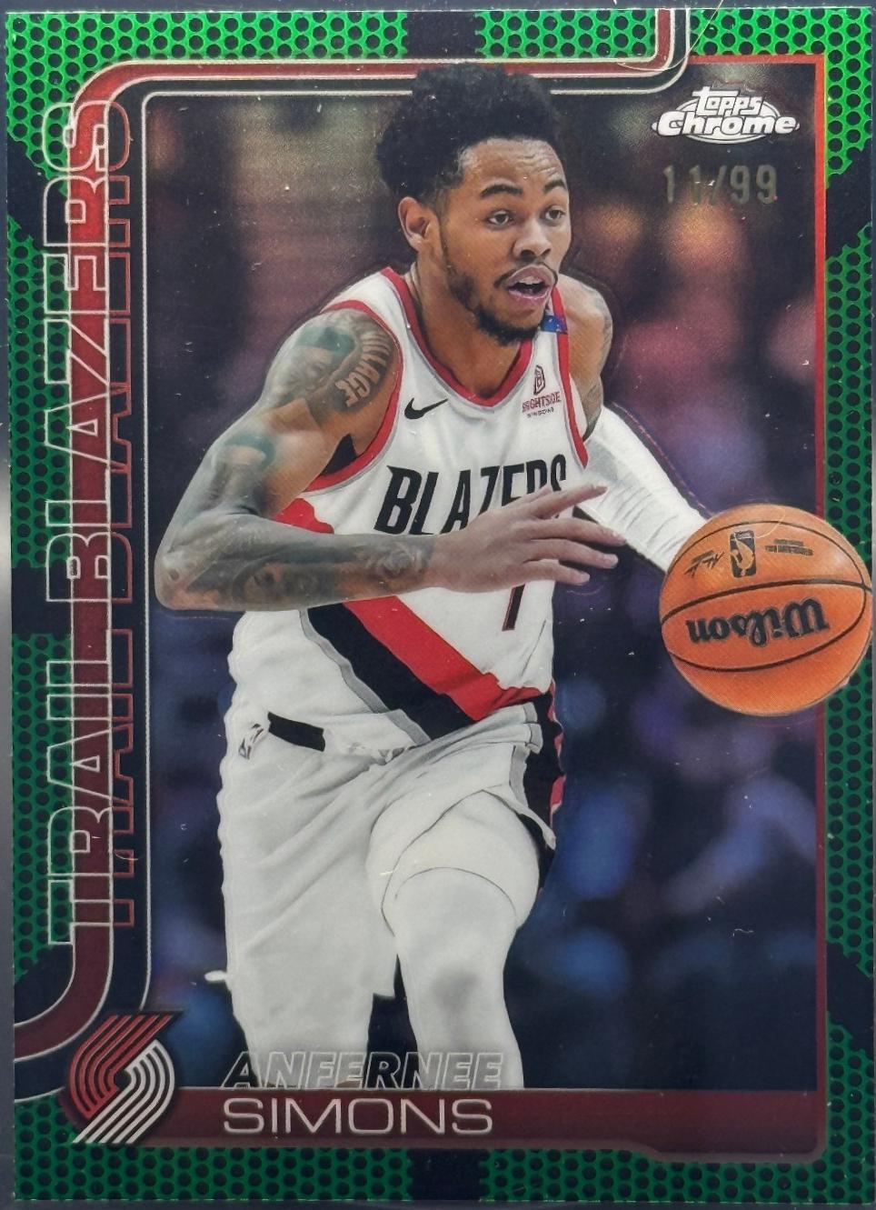 Anfernee Simons [Green Basketball Refractor] #122