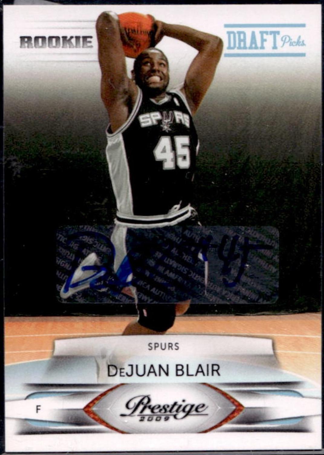 DeJuan Blair Draft Picks Light Blue Autograph #186