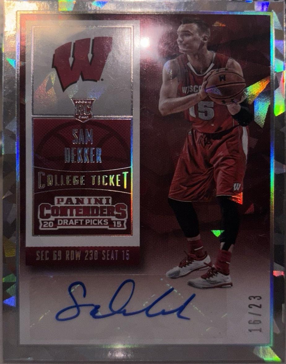 Sam Dekker [Autograph Cracked Ice Ticket] #141