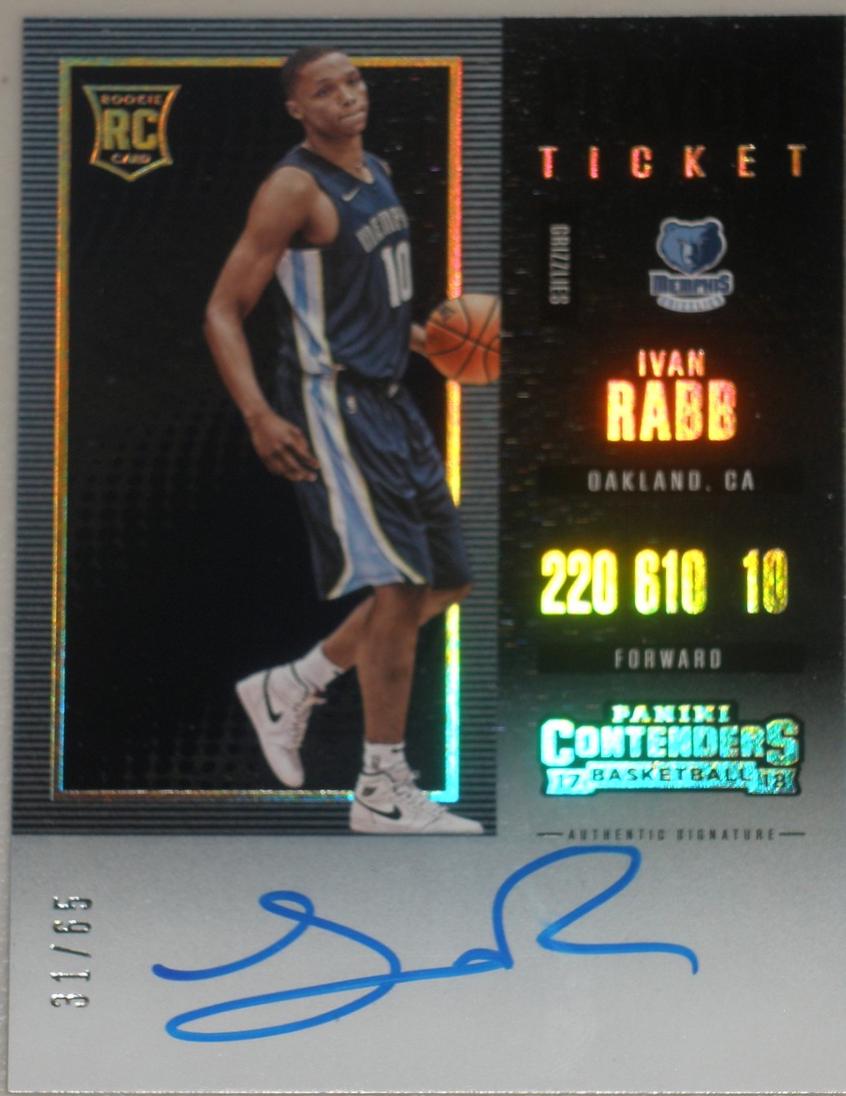 Ivan Rabb [Vertical Autograph Playoff Ticket] #134