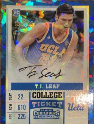 T.J. Leaf [College Ticket Autograph Cracked Ice] #63