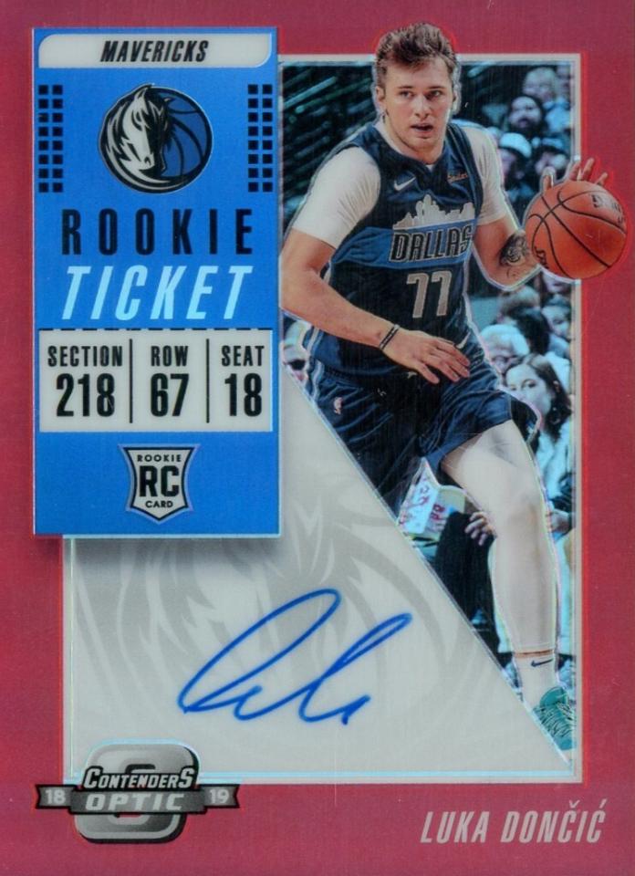 Luka Doncic [Dribbling Autograph Red] #128