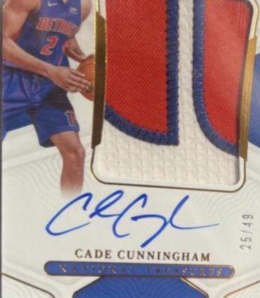 Cade Cunningham [Patch Autograph Bronze] #123