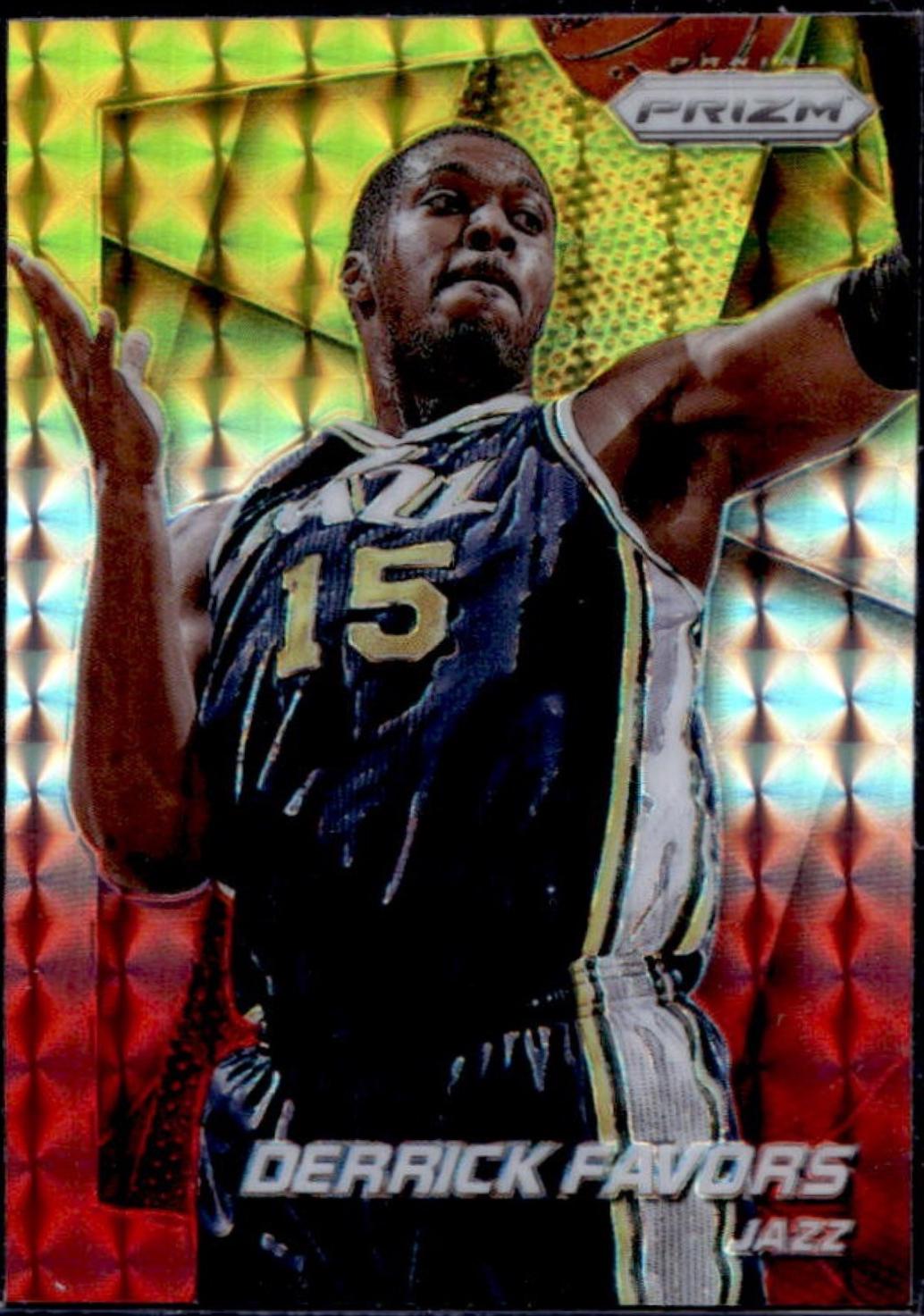 Derrick Favors [Yellow and Red Mosaic Prizm] #91