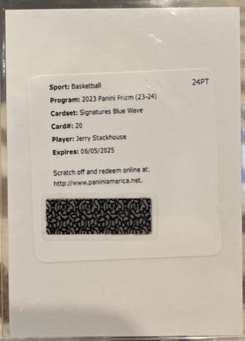 Jerry Stackhouse [Blue Wave Prizm] #SIG-JRY