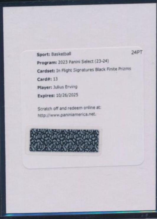 Julius Erving [Black Finite Prizm] #IFS-ERV