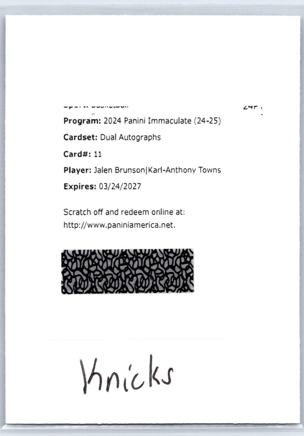 Jalen Brunson / Karl-Anthony Towns #11