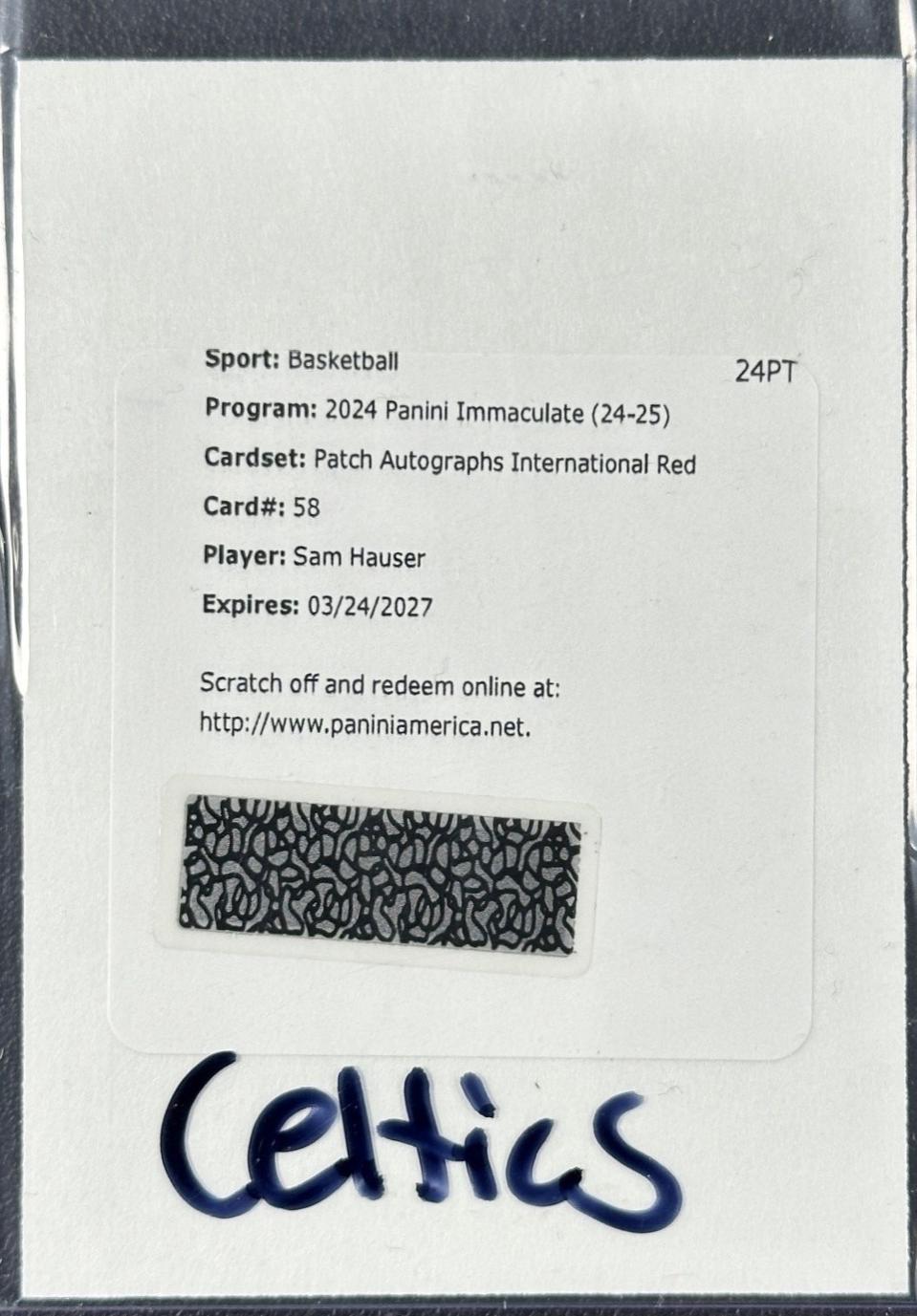 Sam Hauser [International Red] #58