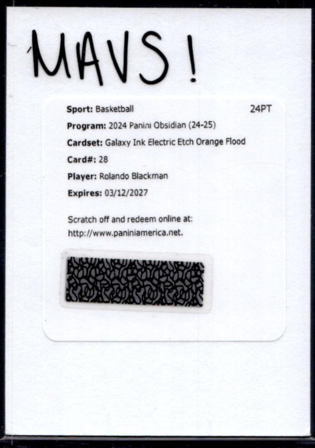 Rolando Blackman [Orange] #GI-BMN
