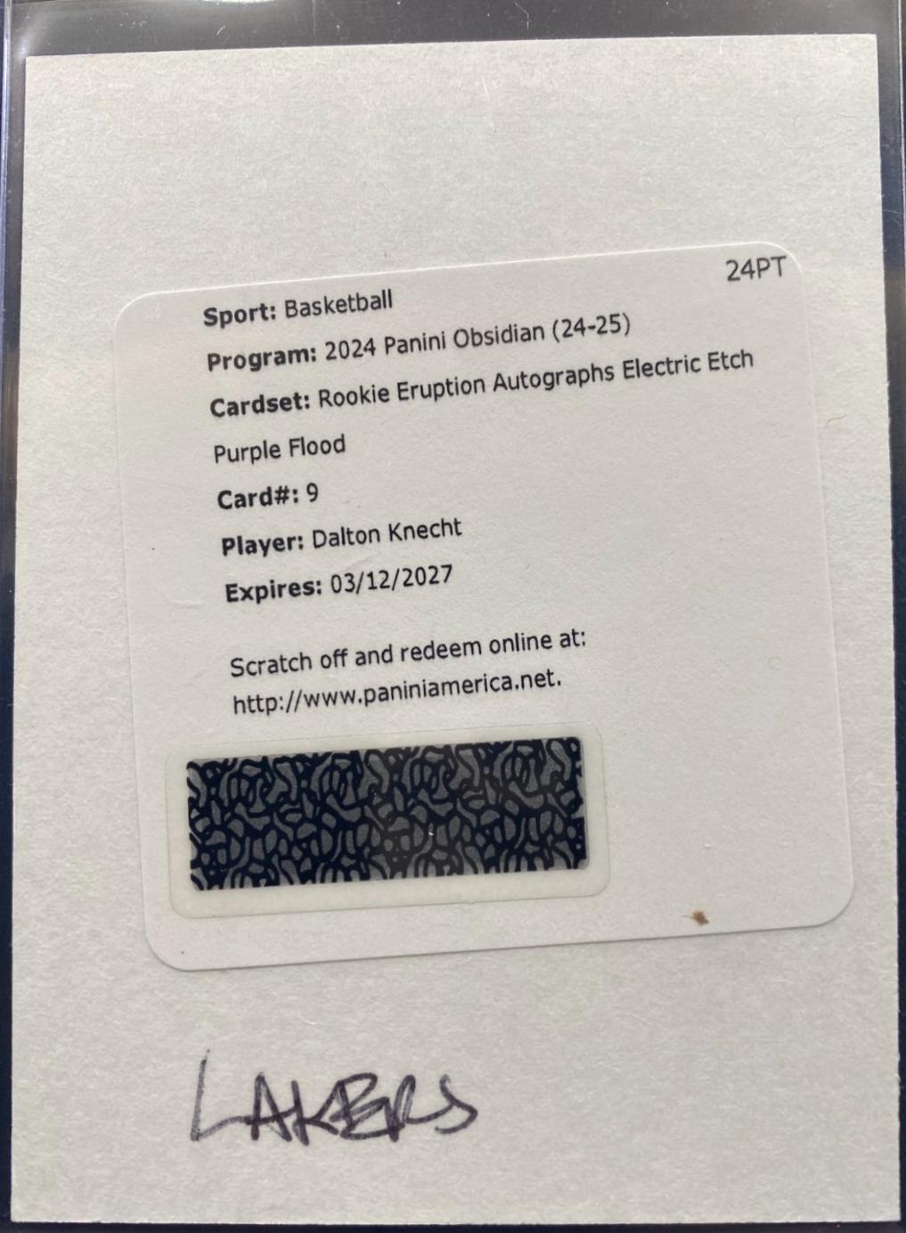 Dalton Knecht [Electric Etch Purple Flood] #REA-KNE