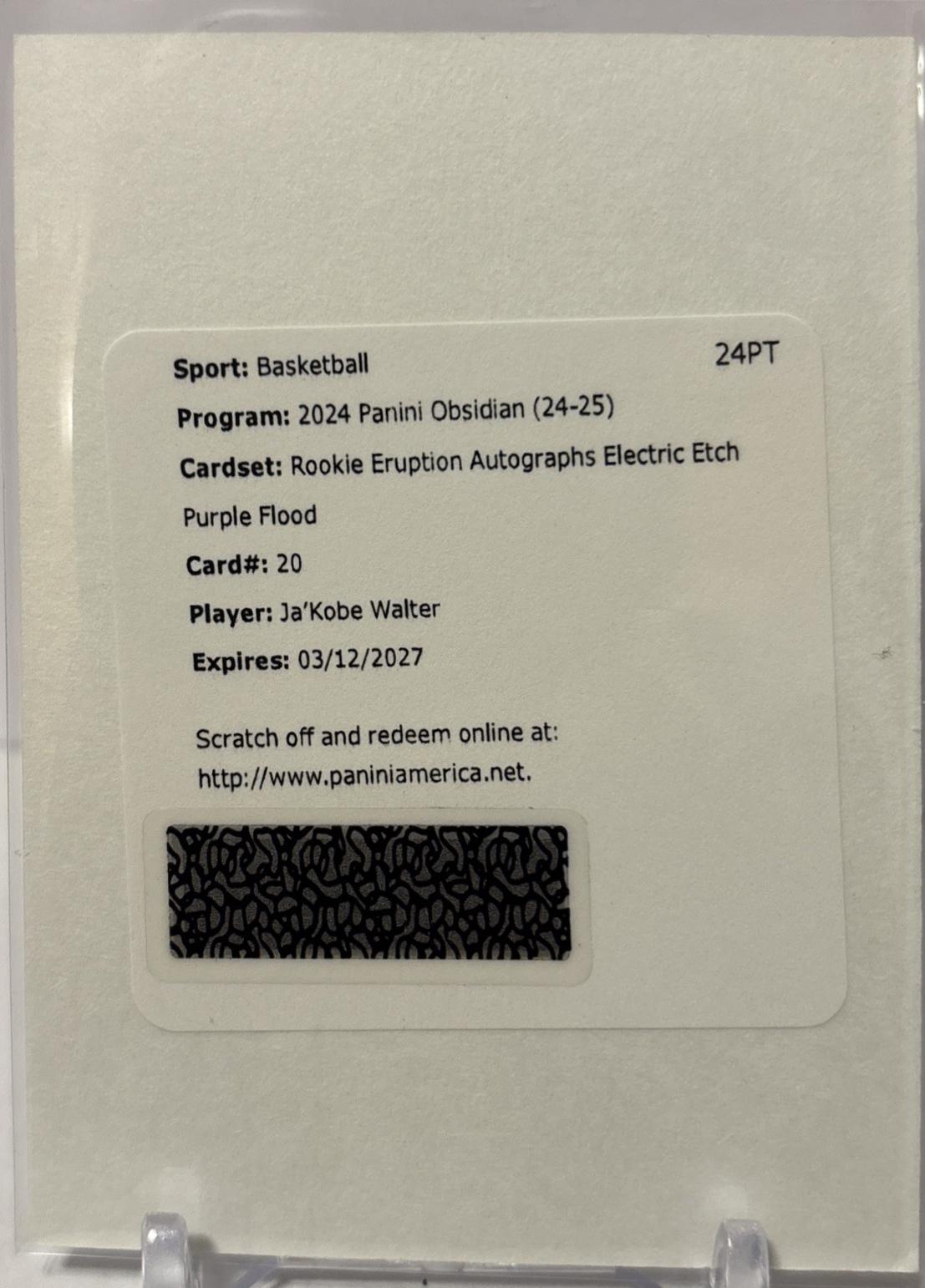 Ja'Kobe Walter [Electric Etch Purple Flood] #REA-WUB