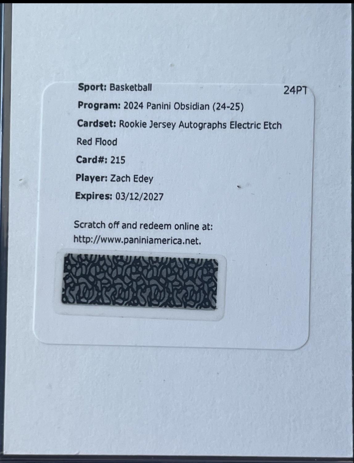 Zach Edey [Electric Etch Red Flood] #RJI-EDY