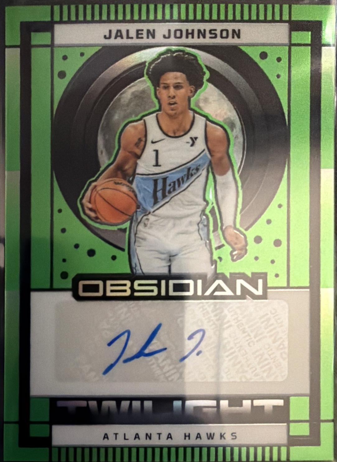 Jalen Johnson [Electric Etch Green Flood] #TS-JJA