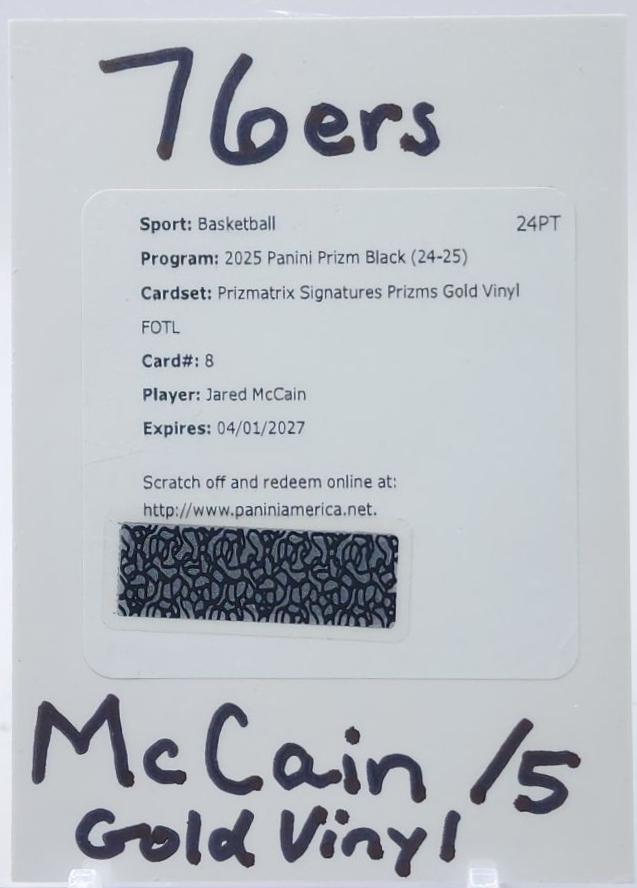 Jared McCain [Gold Vinyl] #8