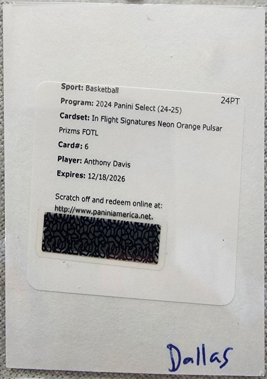 Anthony Davis [Neon Orange Pulsar Prizm FOTL] #IFS-DAV