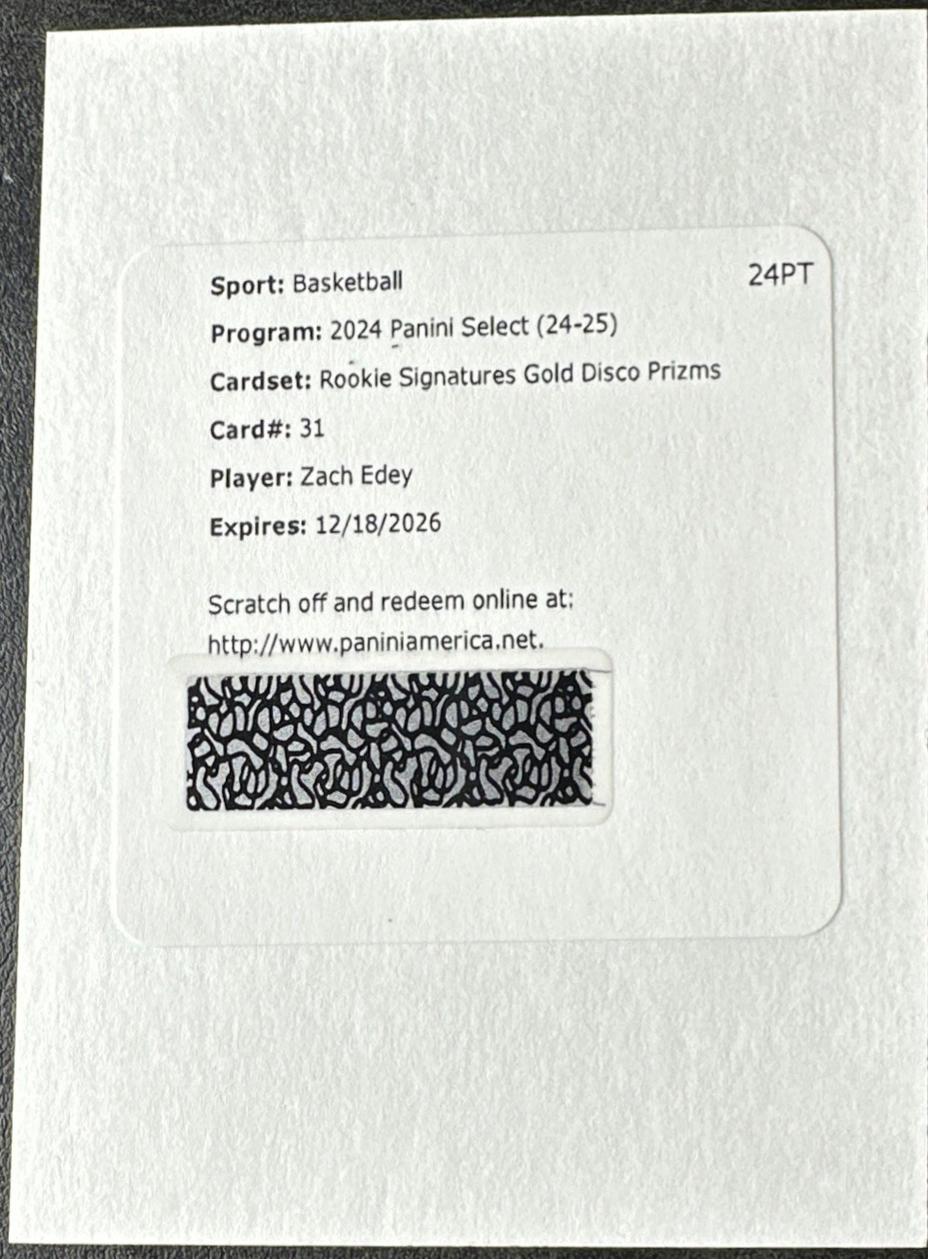 Zach Edey [Gold Disco Prizm] #31