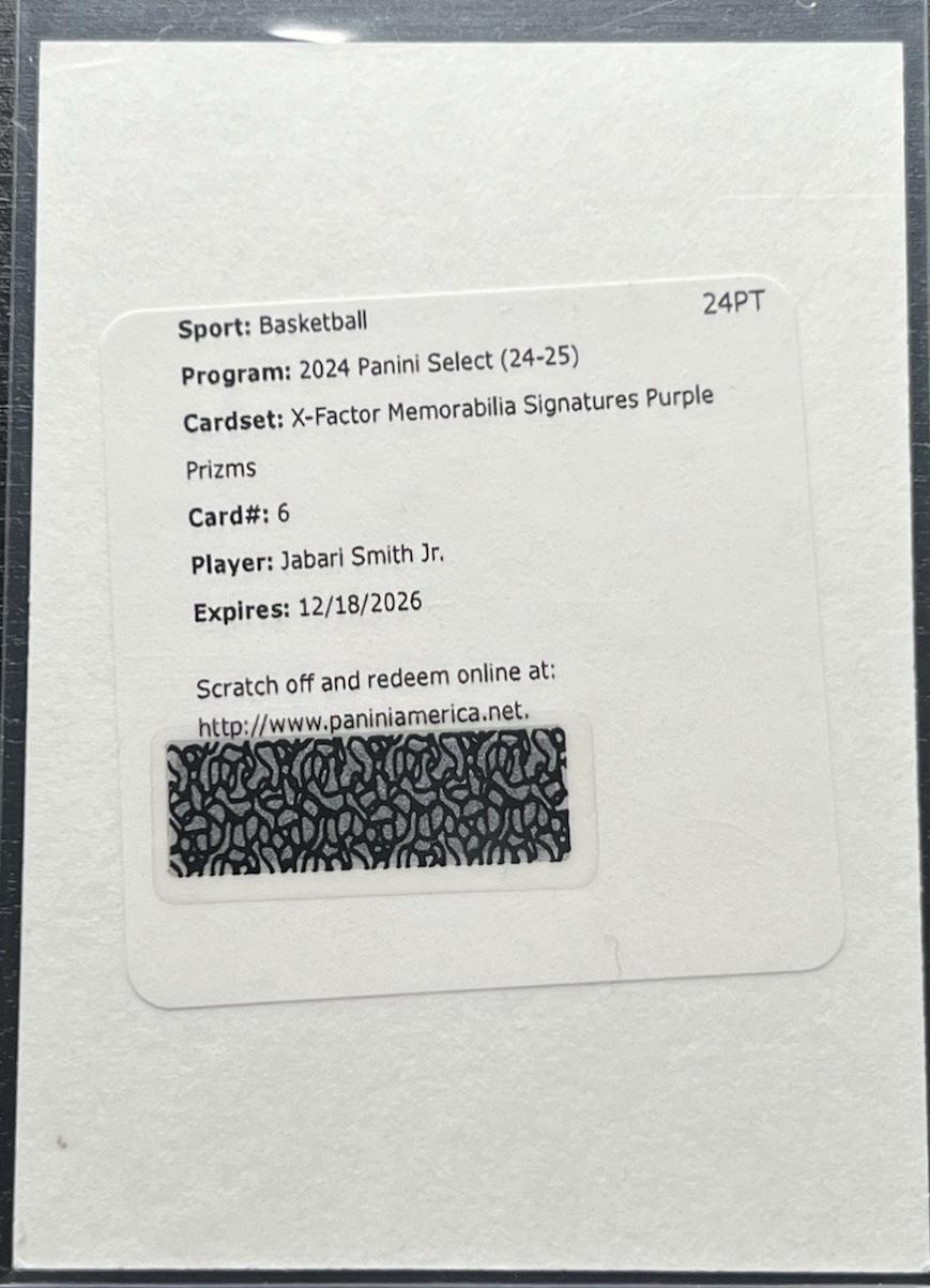 Jabari Smith Jr. [Purple Prizm] #6