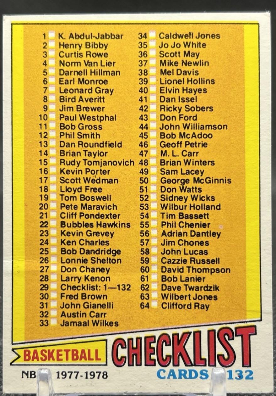 Checklist 1-132 [White Back] #29