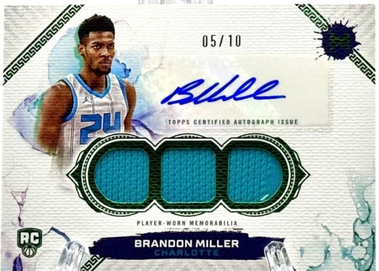 Brandon Miller [Winsor Green Rookie Relic Autograph] #102