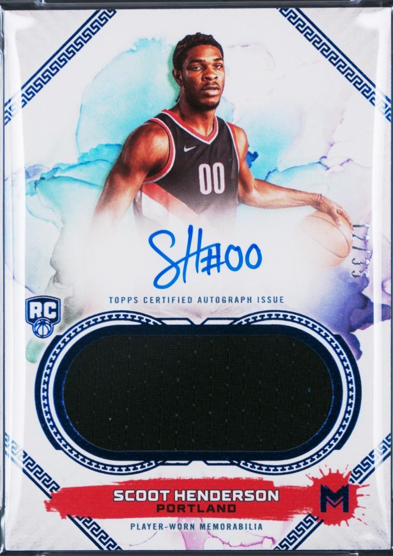 Scoot Henderson [Ultramarine Blue Rookie Relic Autograph] #103