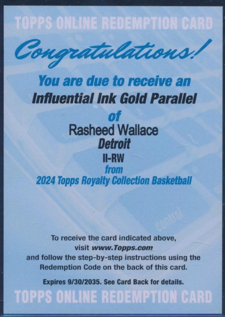 Rasheed Wallace [Gold] #II-RW