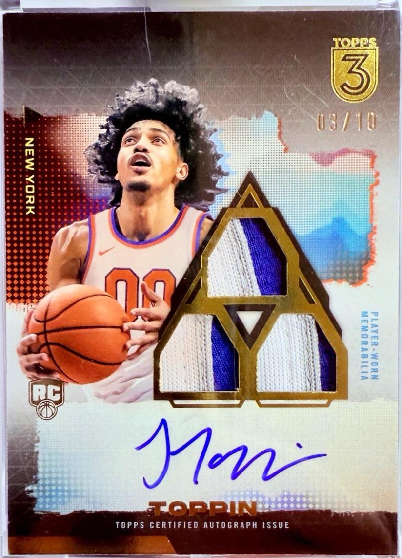 Jacob Toppin [Gold Rookie 3 Patch Autograph Horizontal] #126