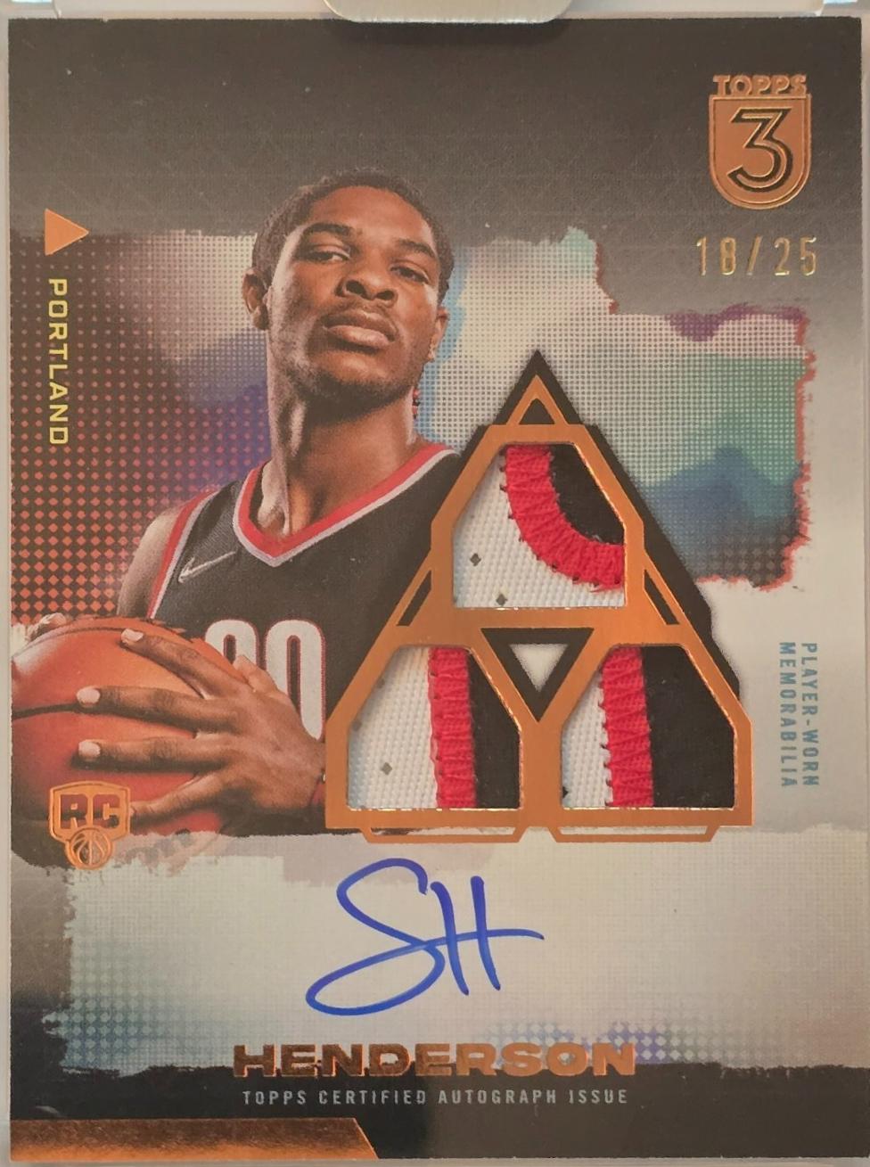 Scoot Henderson [Rookie 3 Patch Autograph Vertical] #103