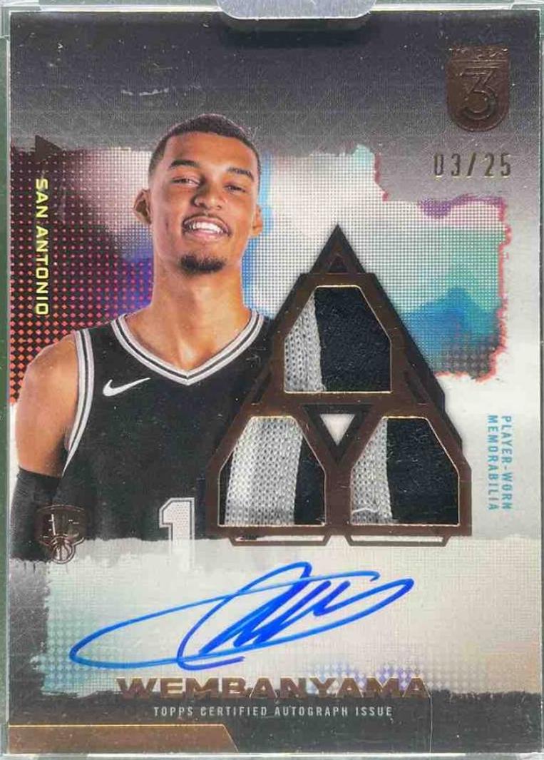 Victor Wembanyama [Bronze Rookie 3 Patch Autograph Vertical] #101