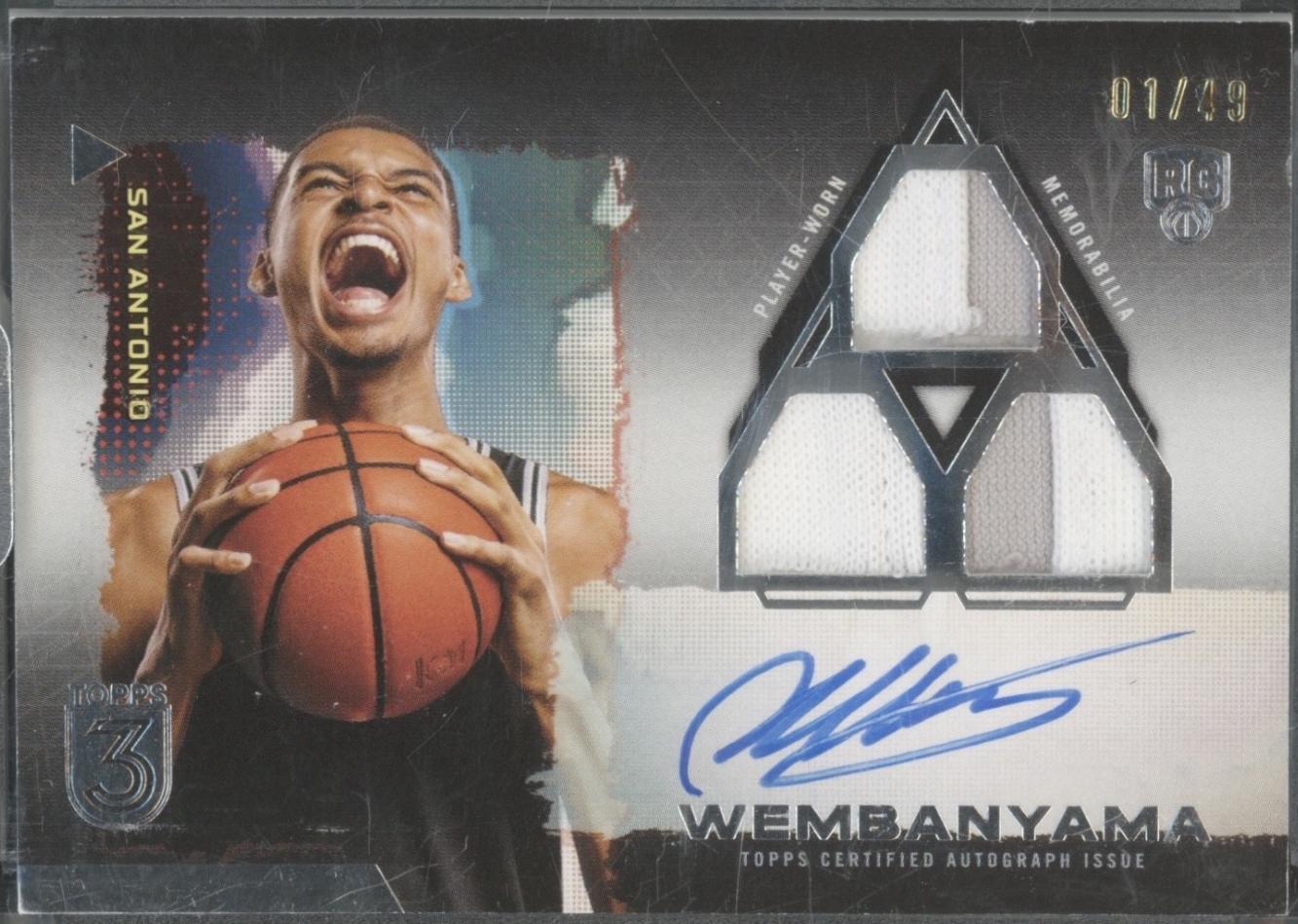 Victor Wembanyama [Rookie 3 Patch Autograph Vertical] #101