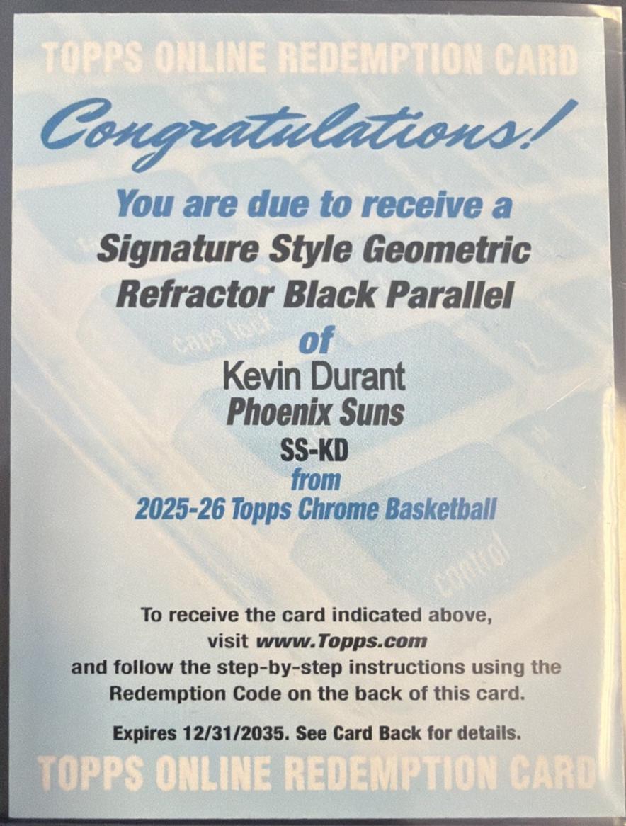 Kevin Durant [Refractor Geometric Black] #TCA-KD