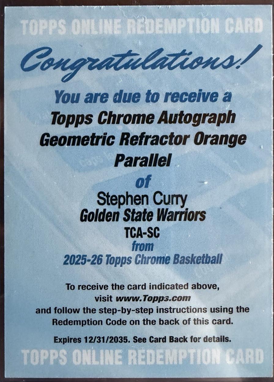 Stephen Curry [Refractor Geometric Orange] #TCA-SC
