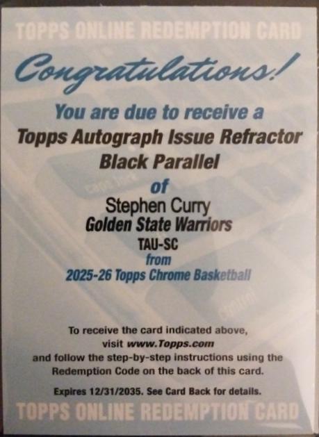 Stephen Curry [Refractor Black] #TAU-SC