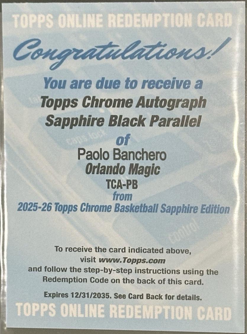 Paolo Banchero [Black] #TCA-PB