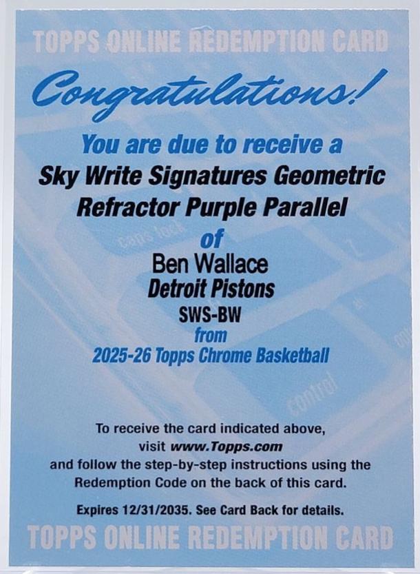 Ben Wallace [Refractor Purple] #SWS-BW