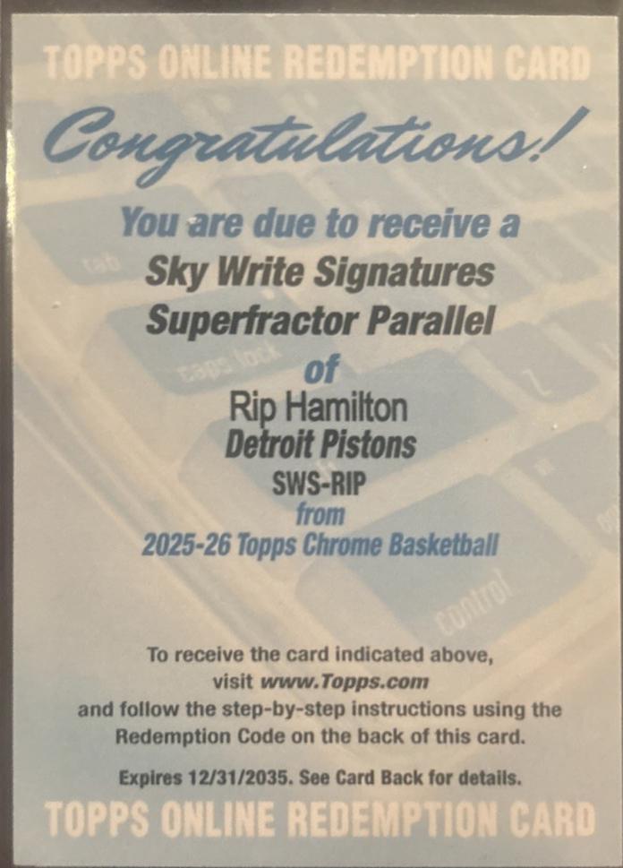 Rip Hamilton [Superfractor] #SWS-RIP