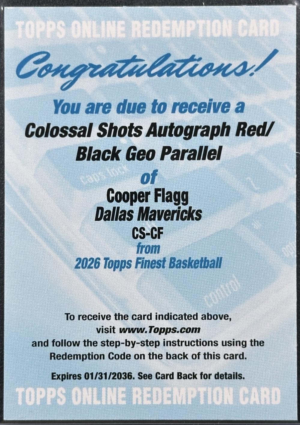 Cooper Flagg [Red Black Geometric] #CS-CF