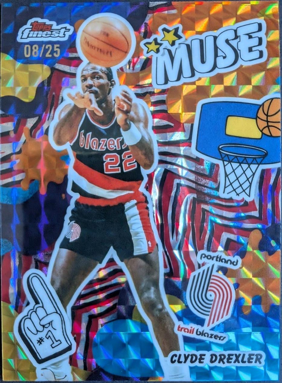 Clyde Drexler [Red Black Geometric Refractor] #M-22