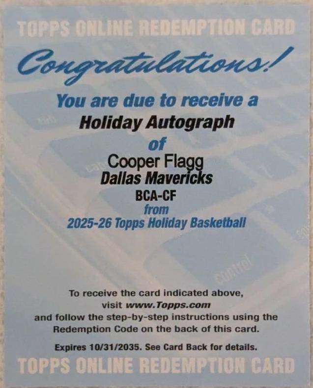 Cooper Flagg #BCA-CF