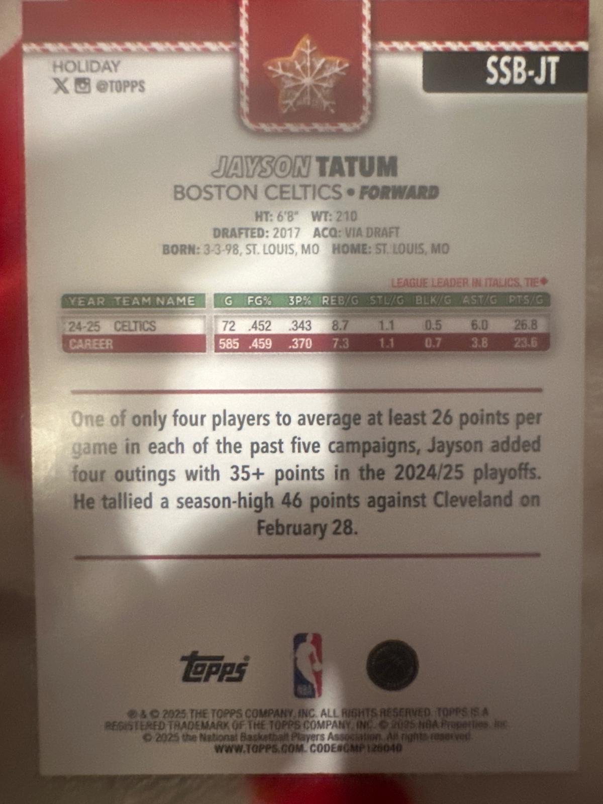 Jayson Tatum #SSB-JT