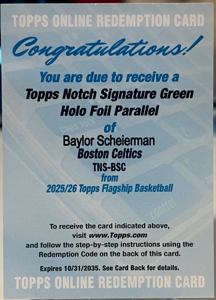 Baylor Scheierman [Holo Green Foil] #TNS-BSC
