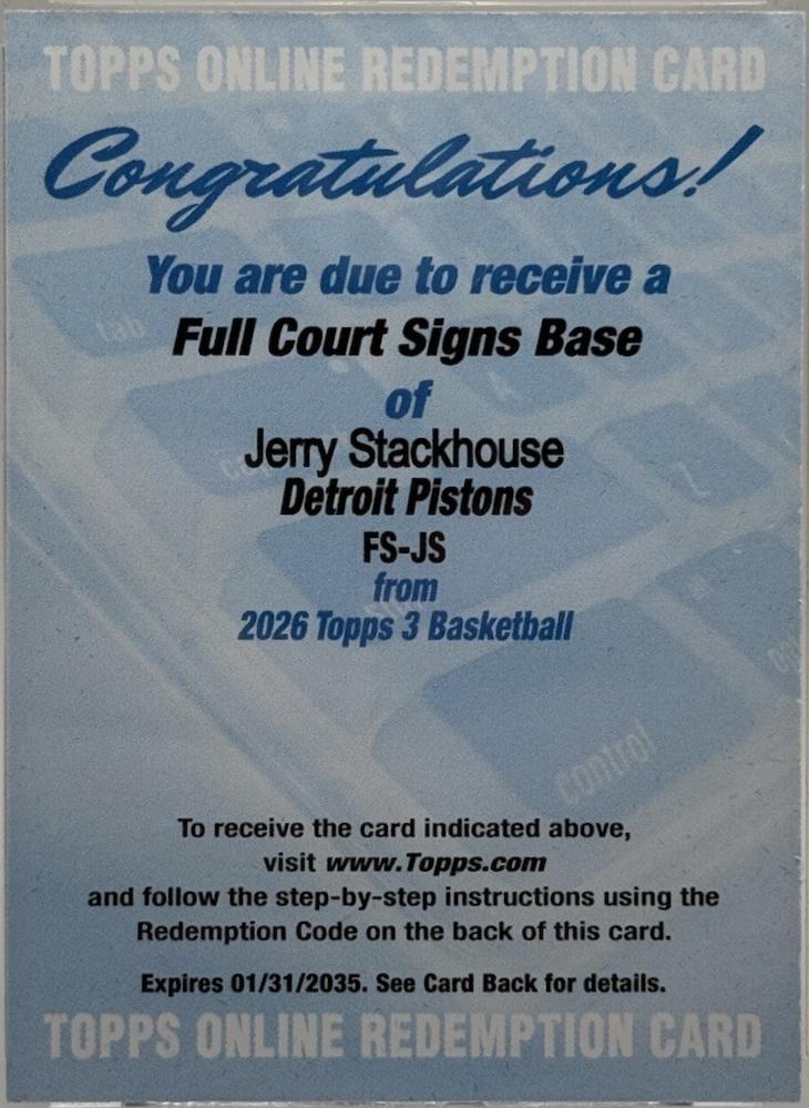 Jerry Stackhouse #FS-JS