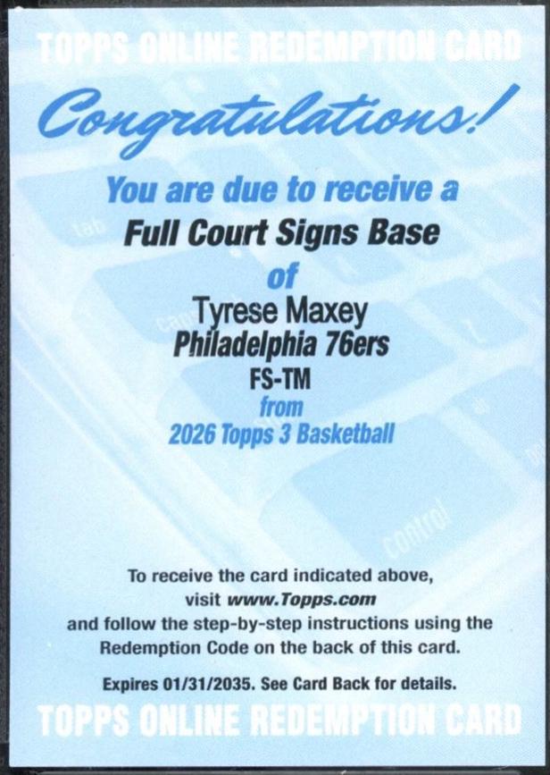 Tyrese Maxey #FS-TM